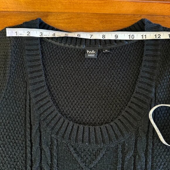 Twik Exclusive Simons Sweater Dress Mini Black Bodycon Women's Size M - Picture 6 of 10